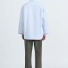Oversized Striped Double Pocket Shirt - Stripes Blue