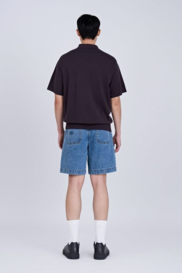 Relaxed Cut Knit Polo - Charcoal
