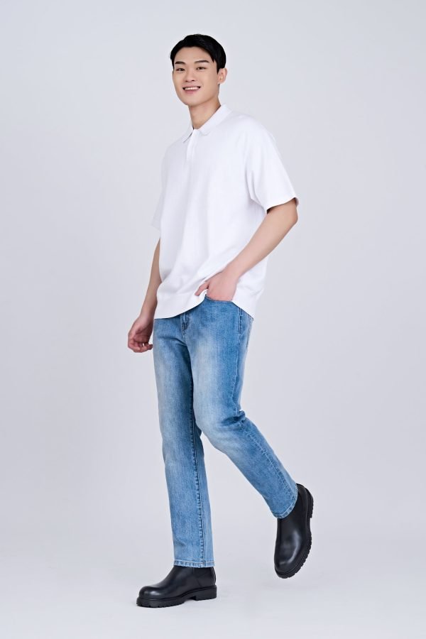 Relaxed Cut Knit Polo - Cream