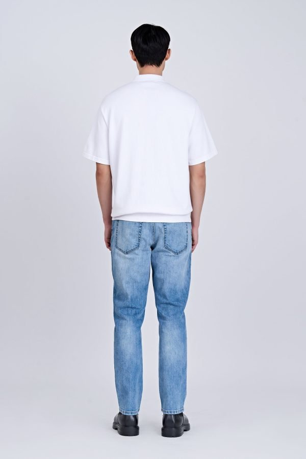 Relaxed Cut Knit Polo - Cream
