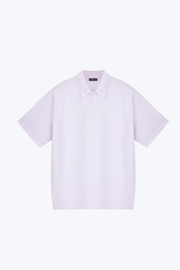 Relaxed Cut Knit Polo - Cream