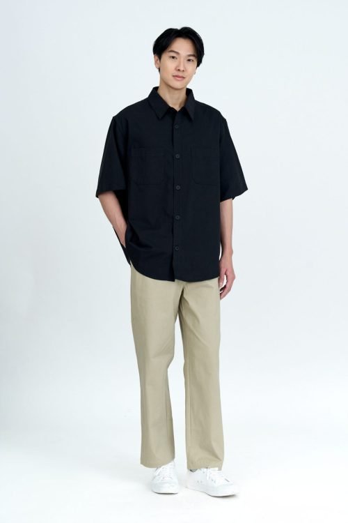 Drawstring Straight Cut Pants - Khaki