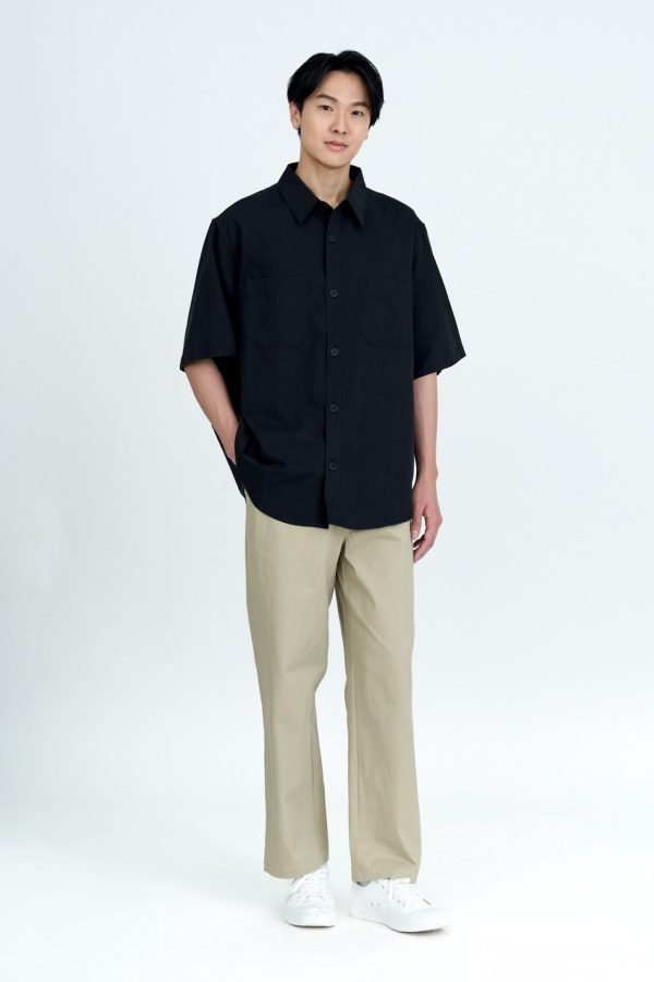 Drawstring Straight Cut Pants - Khaki