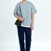 Drawstring Straight Cut Pants - Navy