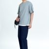 Drawstring Straight Cut Pants - Navy
