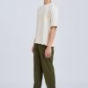 Drawstring Straight Cut Pants - Army Green