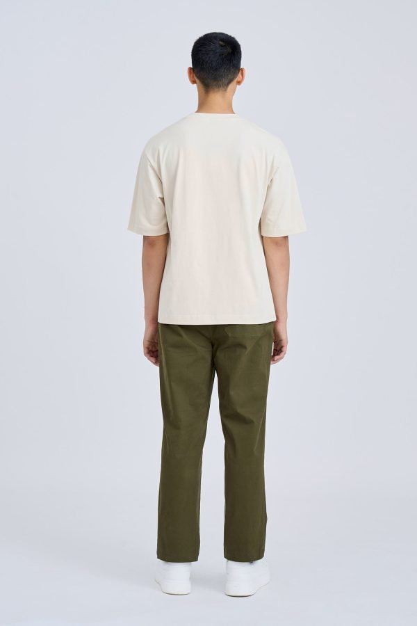 Drawstring Straight Cut Pants - Army Green