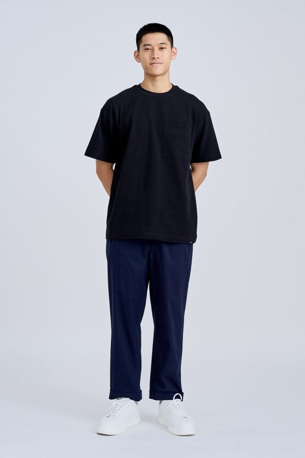 Pleated Wide Pants - Navy
