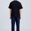 Pleated Wide Pants - Navy