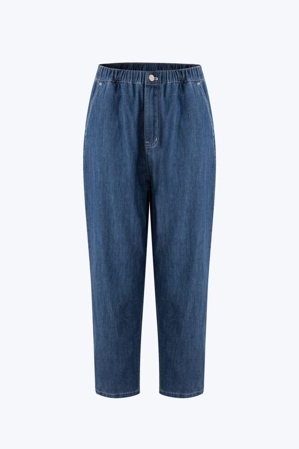 Elasticated Relaxed Cut Denim Pants