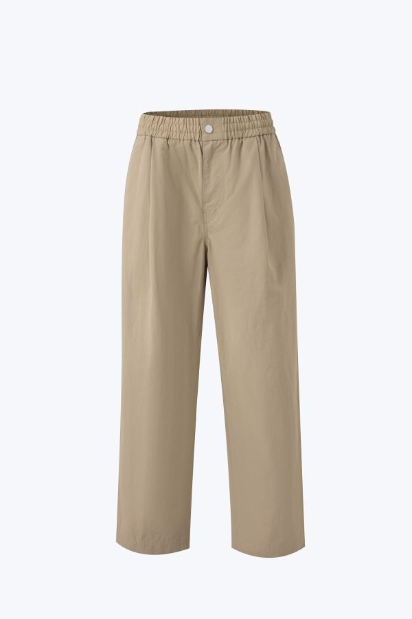 Nylon Cotton Drawstring Pants - Khaki