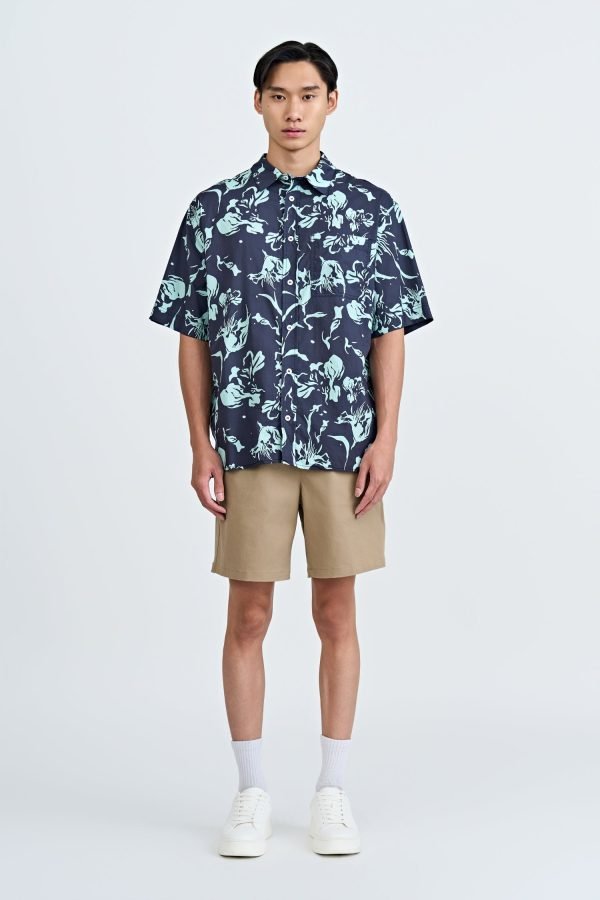 Drawstring Straight Cut Bermudas - Dark Khaki