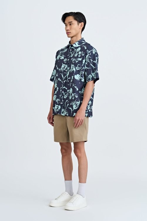 Drawstring Straight Cut Bermudas - Dark Khaki