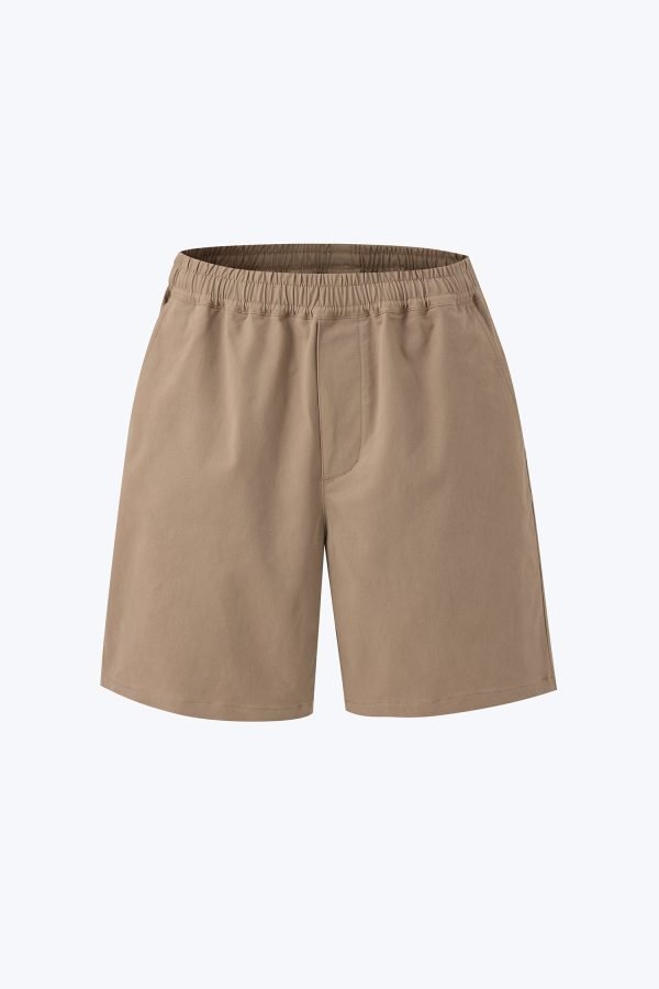 Drawstring Straight Cut Bermudas - Dark Khaki