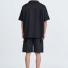 Elasticated Utility Cargo Bermudas - Black
