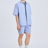 Elasticated Utility Cargo Bermudas - Deep Periwinkle