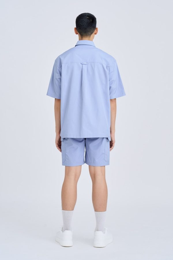 Elasticated Utility Cargo Bermudas - Deep Periwinkle