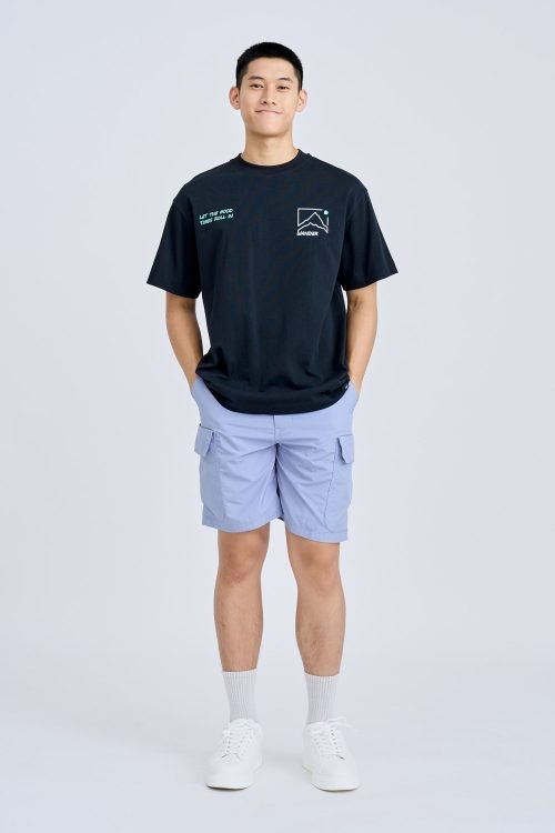 Elasticated Utility Cargo Bermudas - Deep Periwinkle