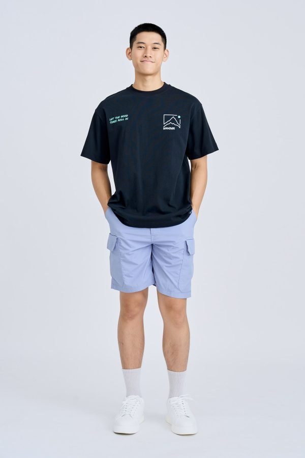 Elasticated Utility Cargo Bermudas - Deep Periwinkle