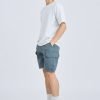 Elasticated Utility Cargo Bermudas - Gray Green