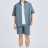 Elasticated Utility Cargo Bermudas - Gray Green