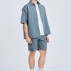 Elasticated Utility Cargo Bermudas - Gray Green