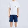 Contrast Stitch Baggy Denim Shorts - Dark Denim