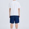 Contrast Stitch Baggy Denim Shorts - Dark Denim