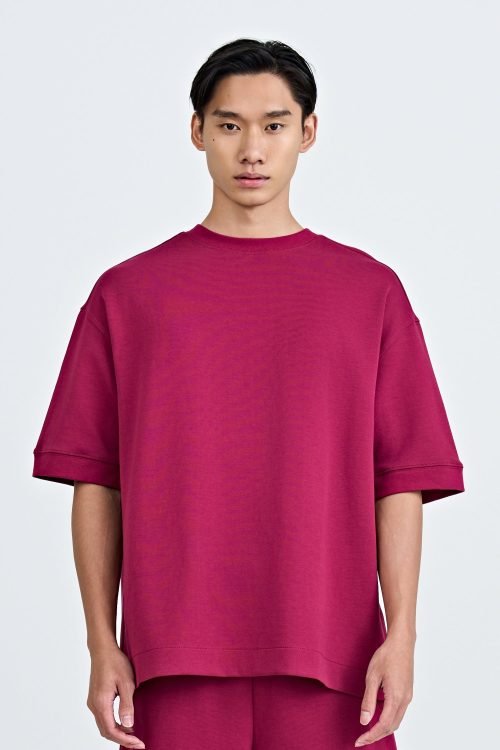 (C) Oversized Fit Heavyweight Tee - Plum