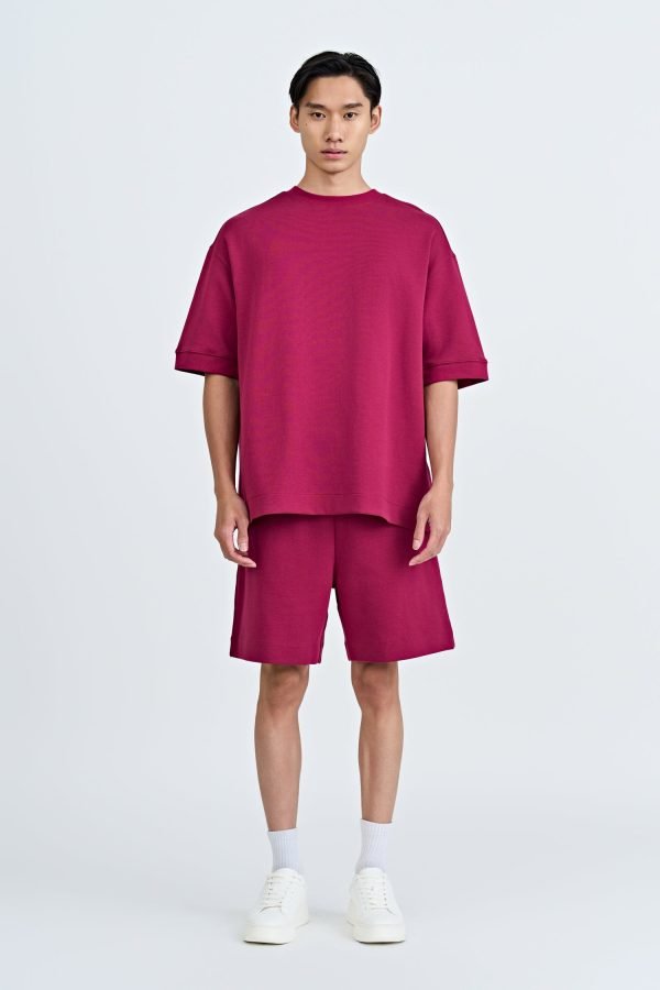 MT900249D_PLUM-1 (C) Oversized Fit Heavyweight Tee - Plum