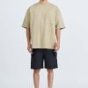 Denim Oversized Patch Pocket Tee - Khaki