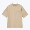 Denim Oversized Patch Pocket Tee - Khaki