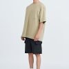 Denim Oversized Patch Pocket Tee - Khaki