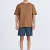 Utility Contrast Pocket Stitch Tee - Coffee