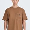 Utility Contrast Pocket Stitch Tee - Coffee