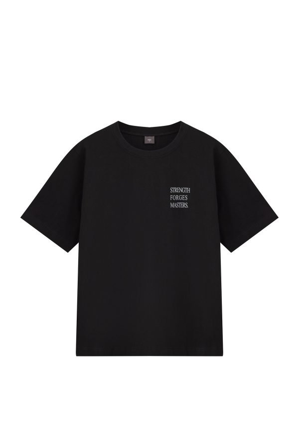 MT900402B_BLACK_FRONT Jersey "Strength Forges Masters" Graphic Tee - Black
