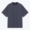 Dual Fabric Oversized Tee - Dark Grey
