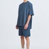 Dual Fabric Oversized Tee - Dark Grey