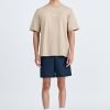 (A) Jersey "Beach Club" Embroidery Tee - Taupe