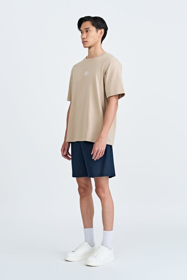 (A) Jersey "Beach Club" Embroidery Tee - Taupe