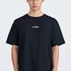 (A) Jersey "Cocktail Anytime" Embroidery Tee - Black