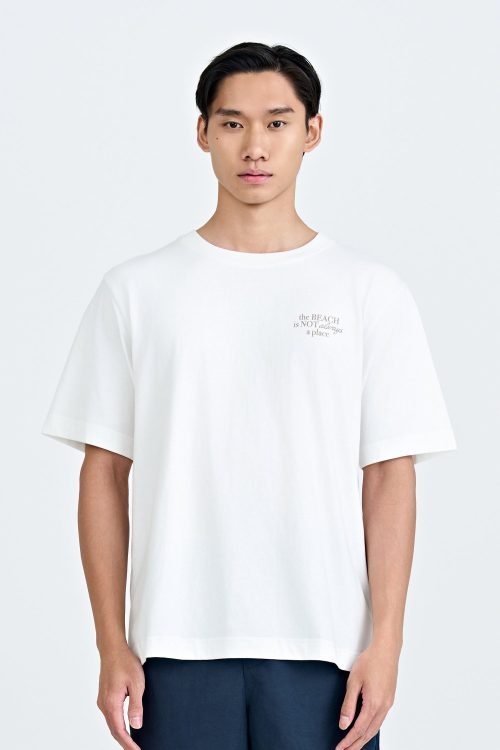 (A) Jersey "Beach Feeling" Graphic Tee - Cream