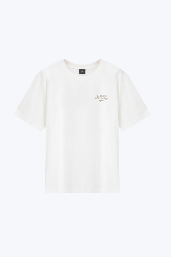 (A) Jersey "Beach Feeling" Graphic Tee - Cream