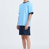 (A) Relaxed Fit Tee With Vacay Label - Sky Blue
