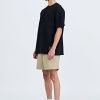 (C) Oversized Waffle Jersey Tee - Black