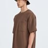 (C) Oversized Waffle Jersey Tee - Coffee