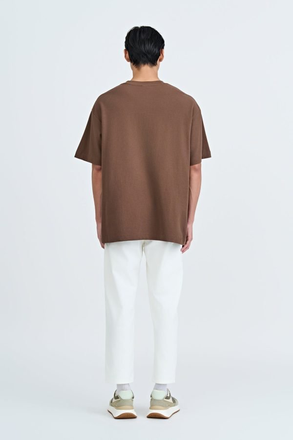 (C) Oversized Waffle Jersey Tee - Coffee