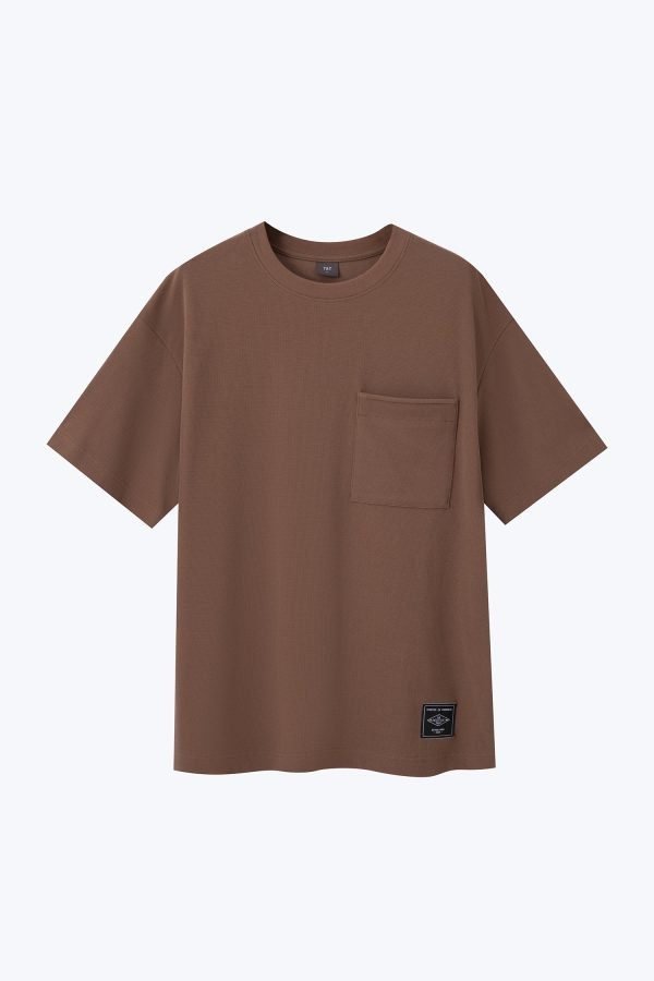 (C) Oversized Waffle Jersey Tee - Coffee